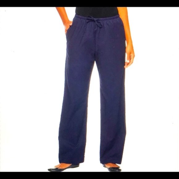 Denim & Co. Regular Classic Waist Drawstring Gauze Pants 2X - Picture 1 of 4